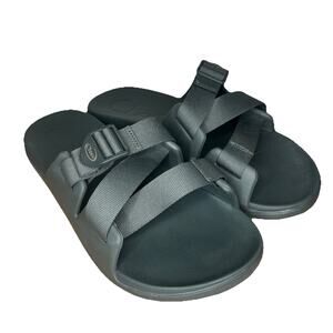 Chaco Mens 11 Sandals Chillos Casual Comfort Slip On Slide Green Nylon Gorpcore